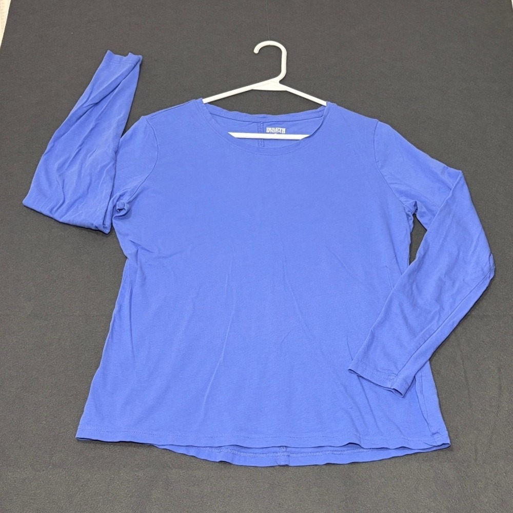 Duluth Trading Co Long Sleeve Crew Neck Top Periwinkle Blue Women's Size Medium